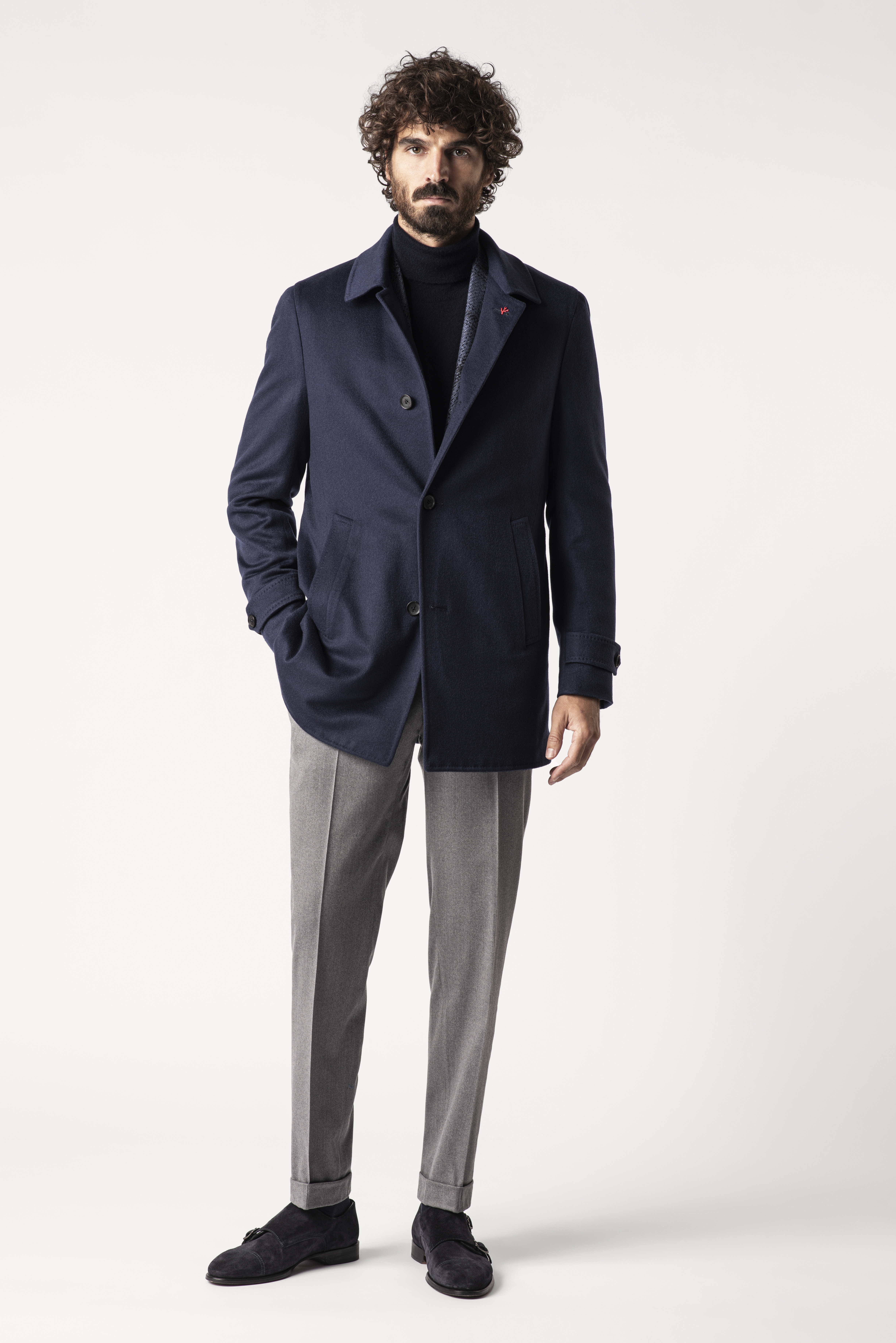 Isaia overcoat outlet